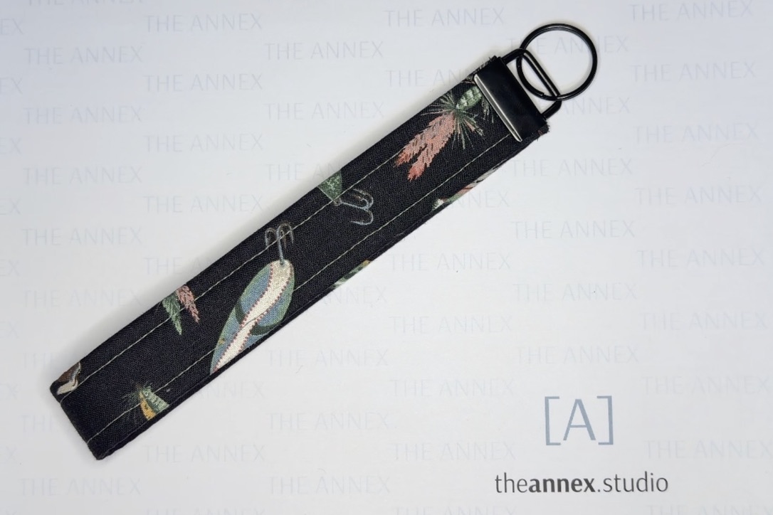 Gone Fishing Handmade Wristlet Keychain