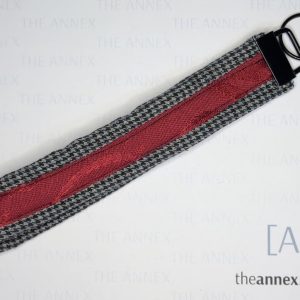 Red + Black Handmade Wristlet Keychain