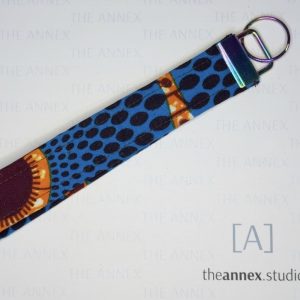 Blue Rhythm Handmade Wristlet Keychain