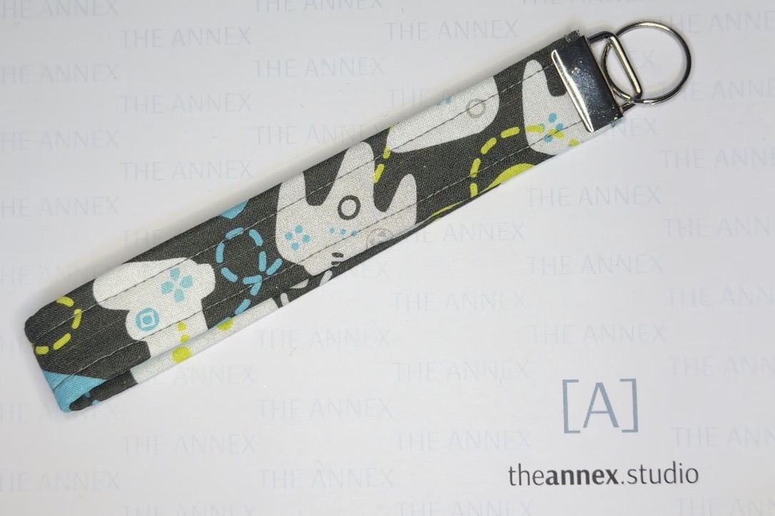 Game On Handmade Wristlet Keychain
