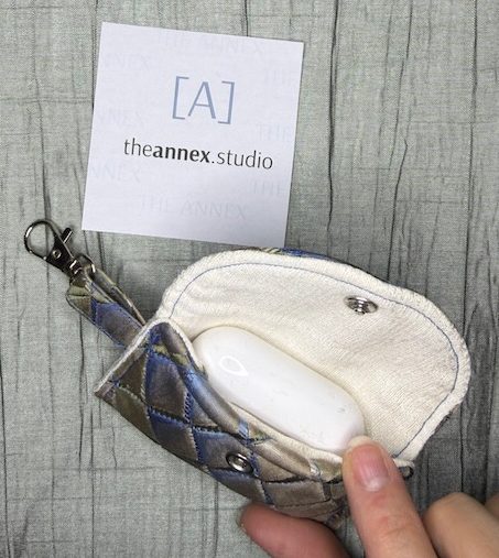 Gilded Sapphire Upcycled Silk AirPods Pro Case - Image 4