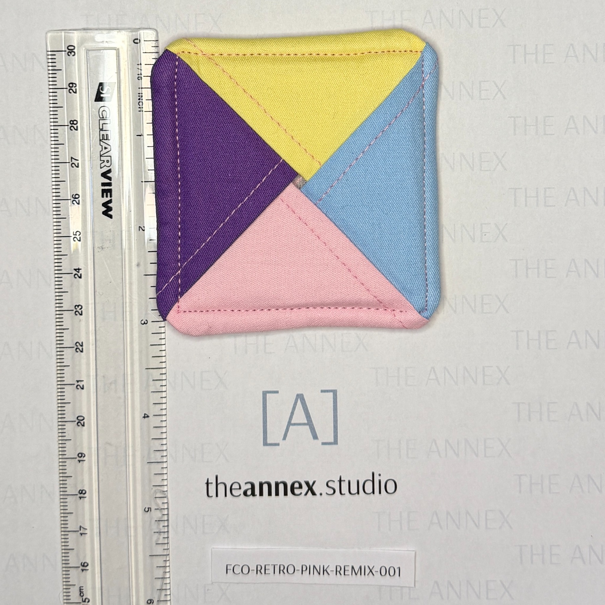 Retro Pink Remix Reversible Fabric Coaster - Image 2