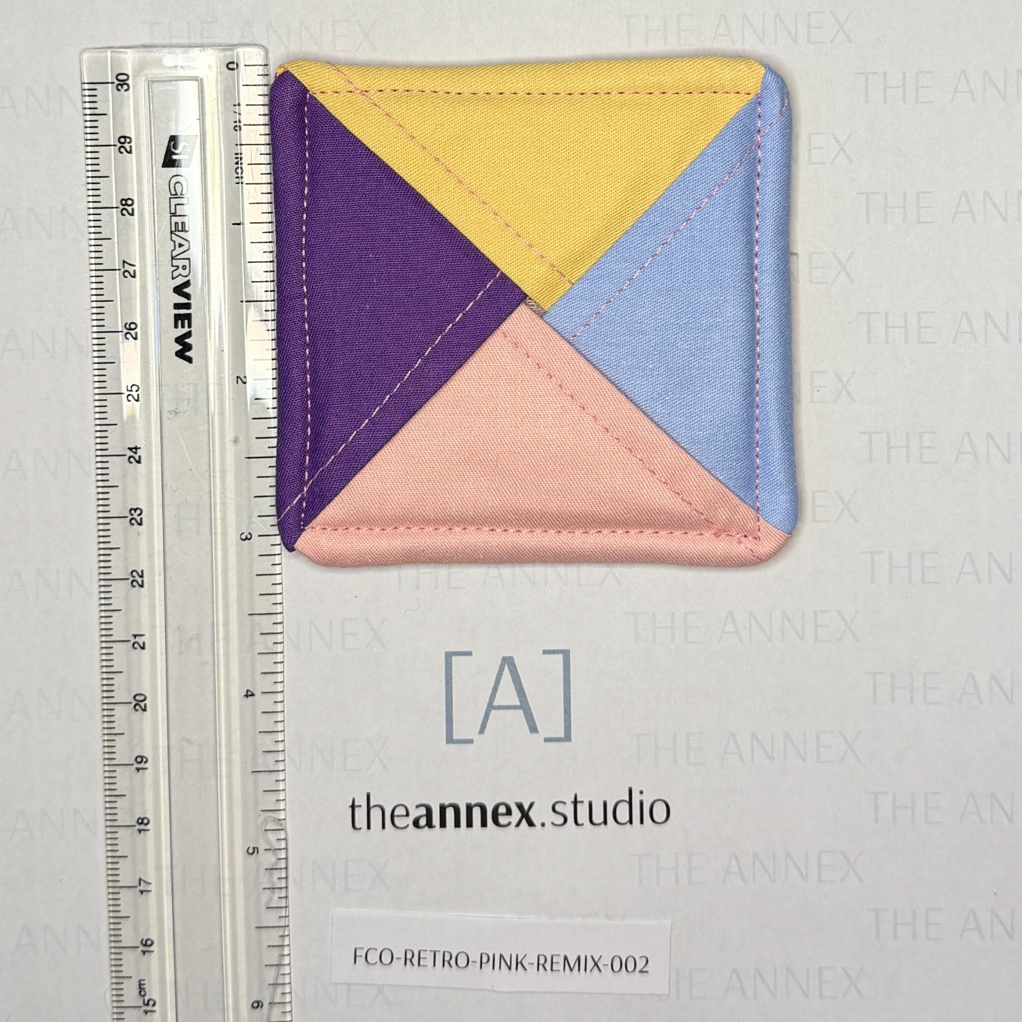 Retro Pink Remix Reversible Fabric Coaster - Image 4