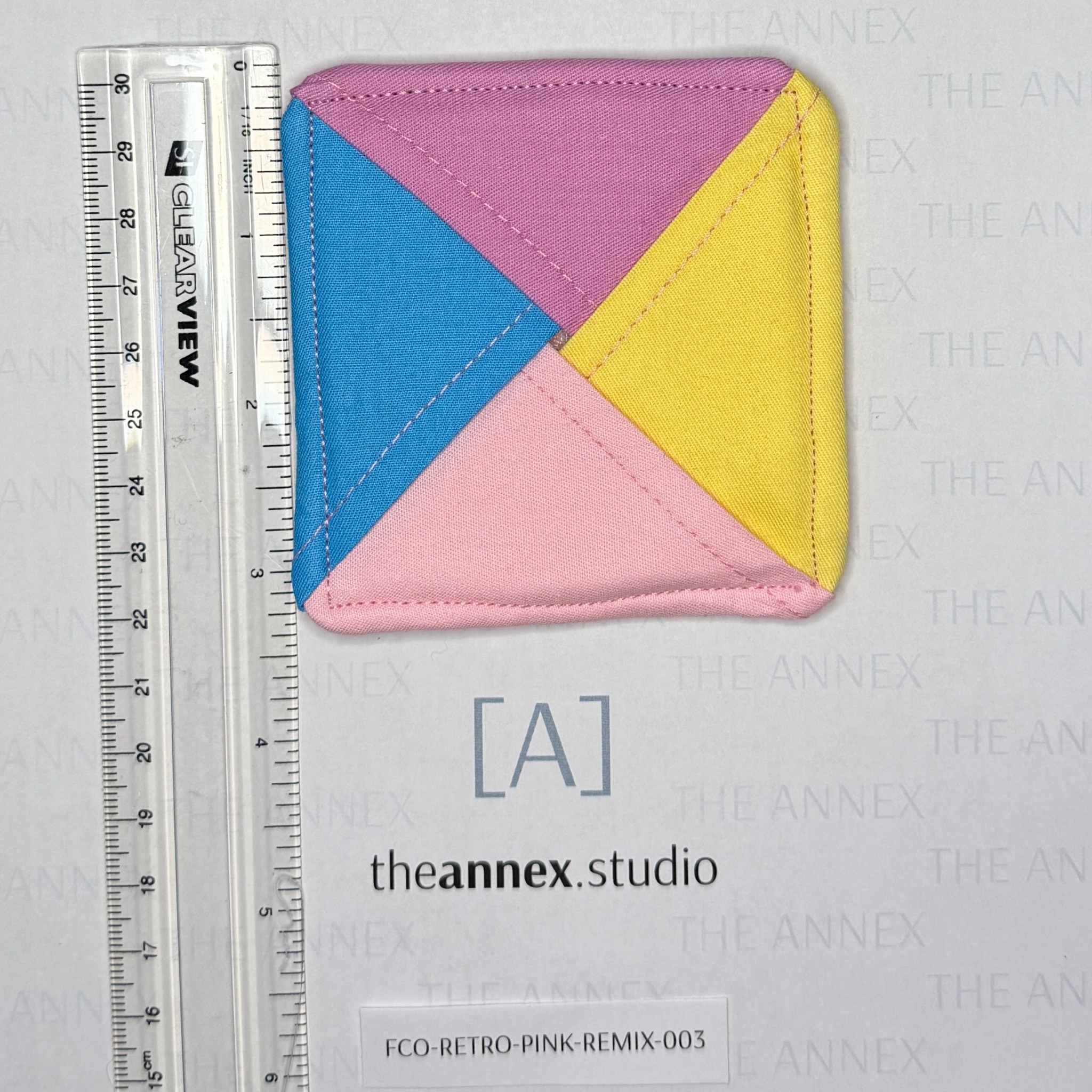 Retro Pink Remix Reversible Fabric Coaster - Image 6