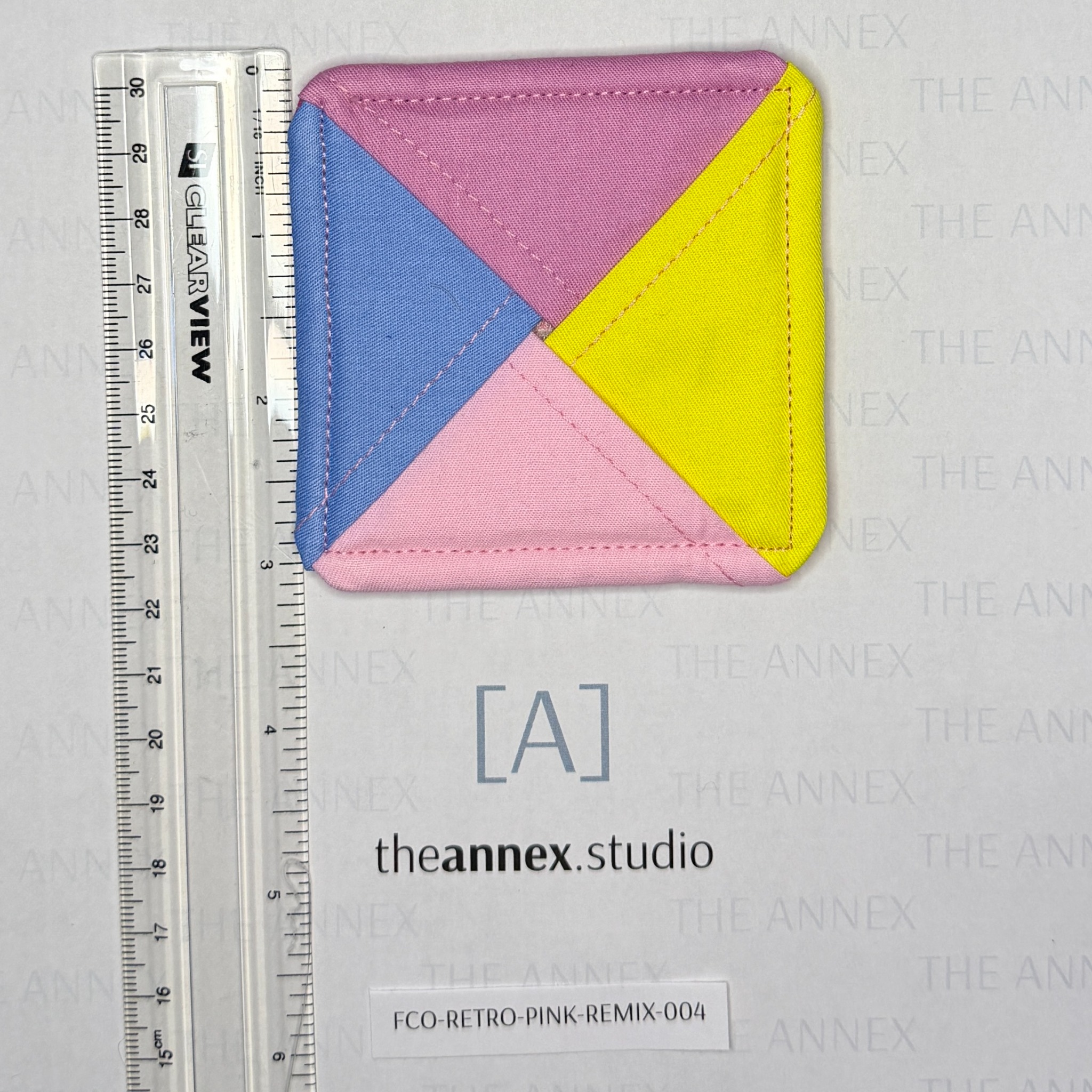 Retro Pink Remix Reversible Fabric Coaster - Image 8