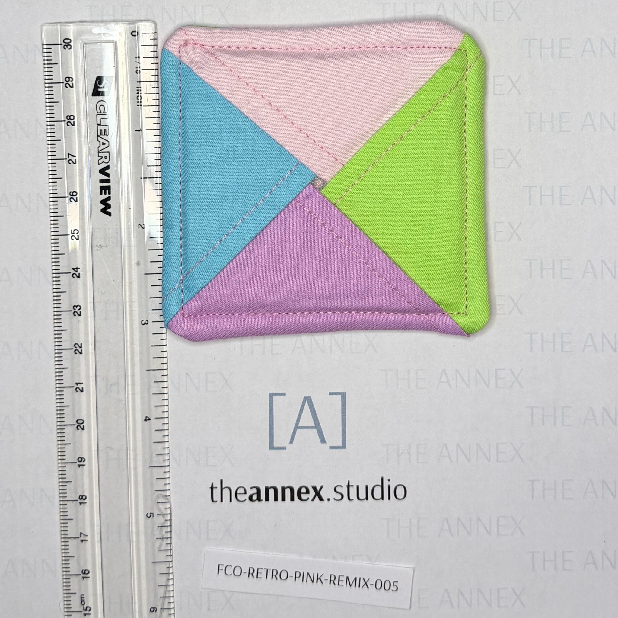 Retro Pink Remix Reversible Fabric Coaster - Image 10