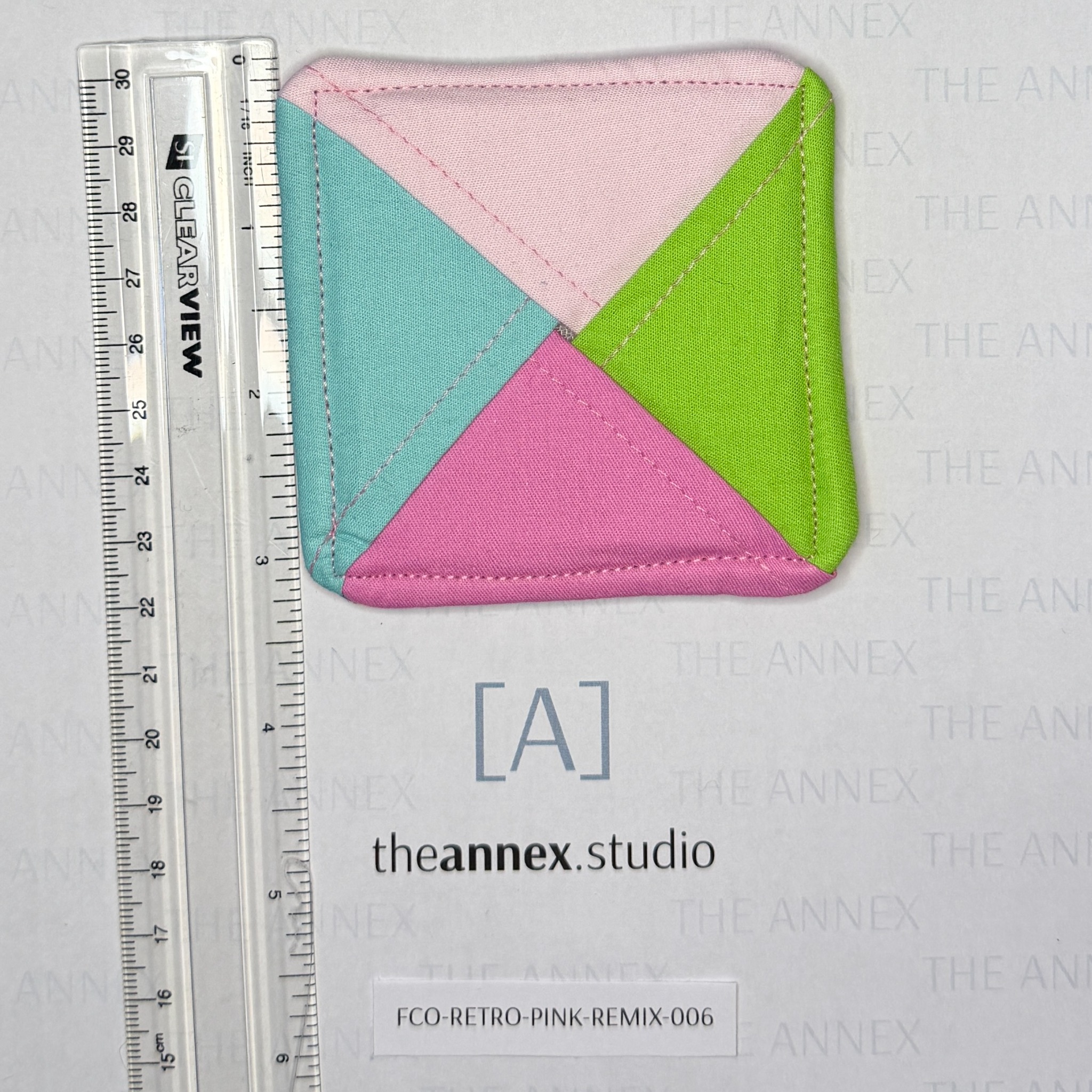 Retro Pink Remix Reversible Fabric Coaster - Image 12