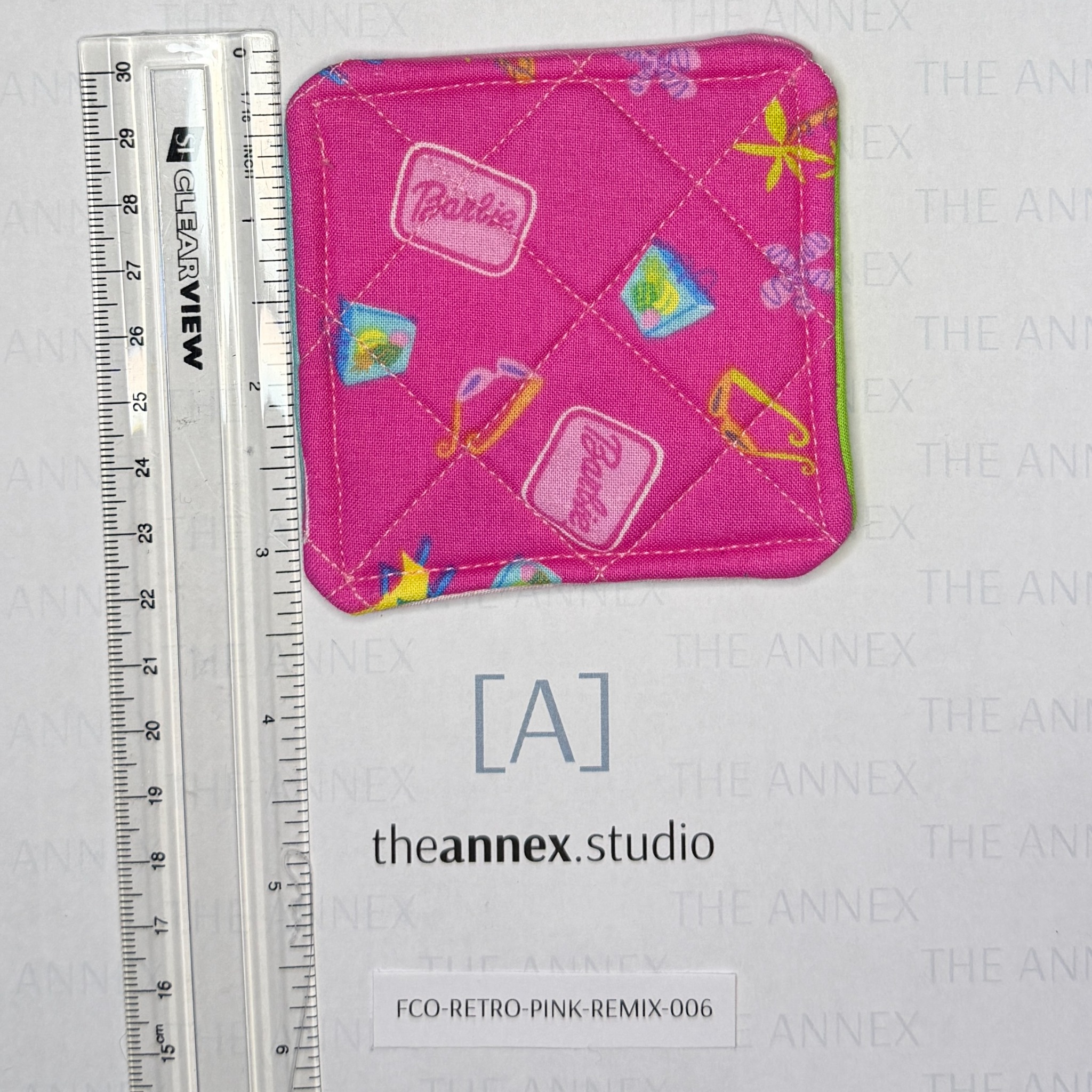 Retro Pink Remix Reversible Fabric Coaster - Image 13