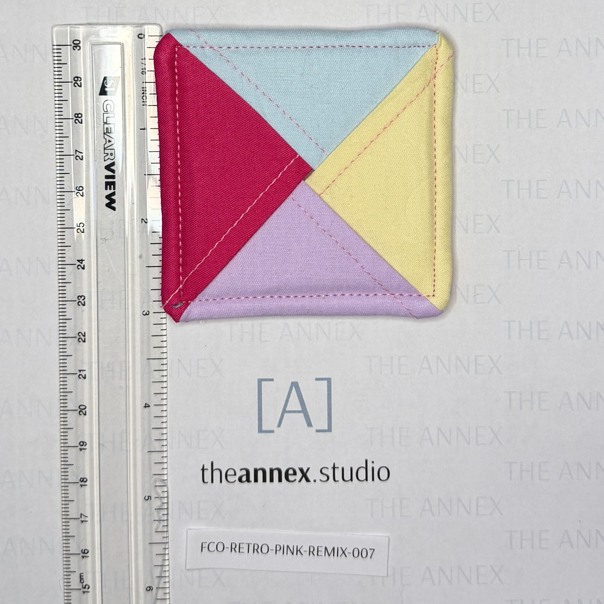 Retro Pink Remix Reversible Fabric Coaster - Image 14