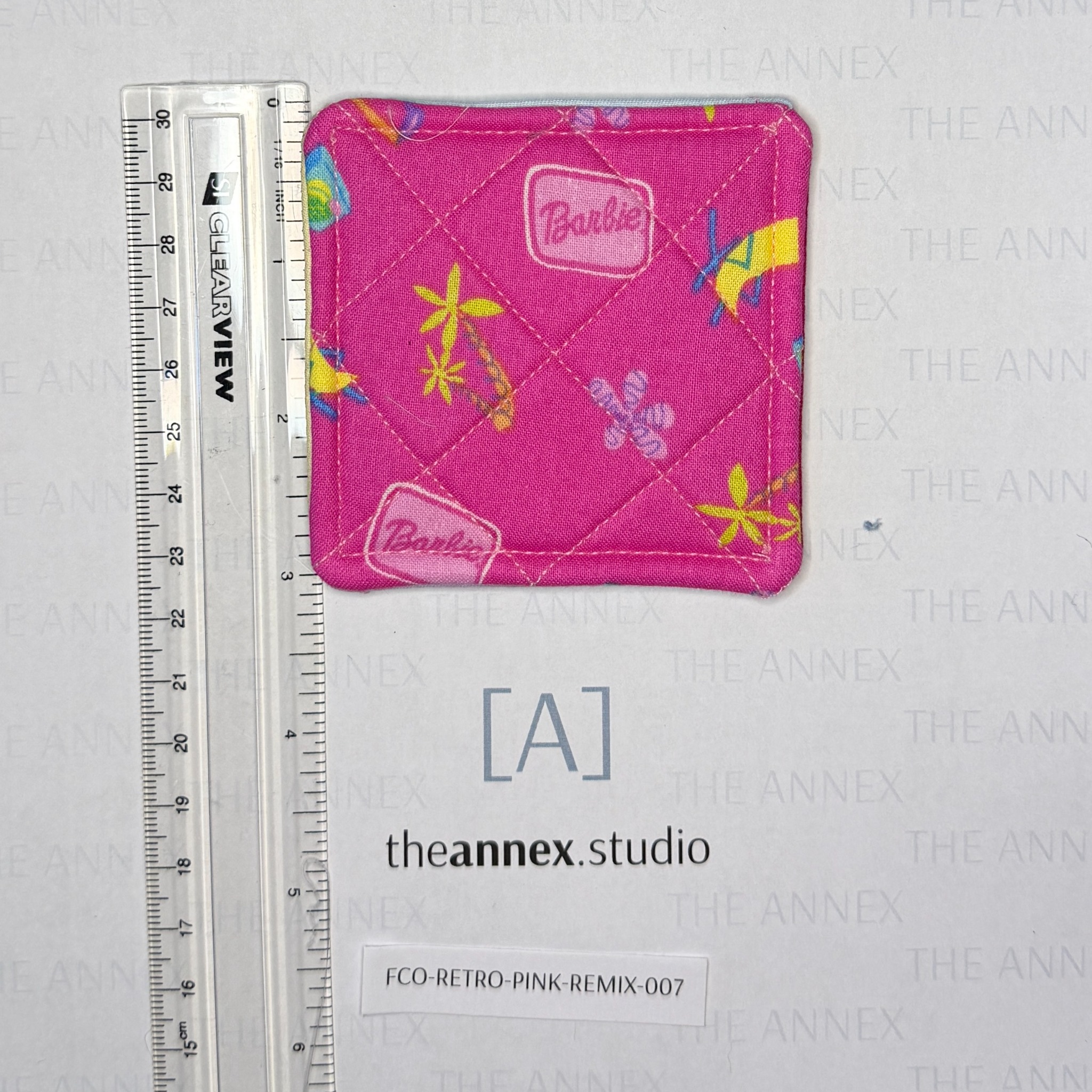 Retro Pink Remix Reversible Fabric Coaster - Image 15