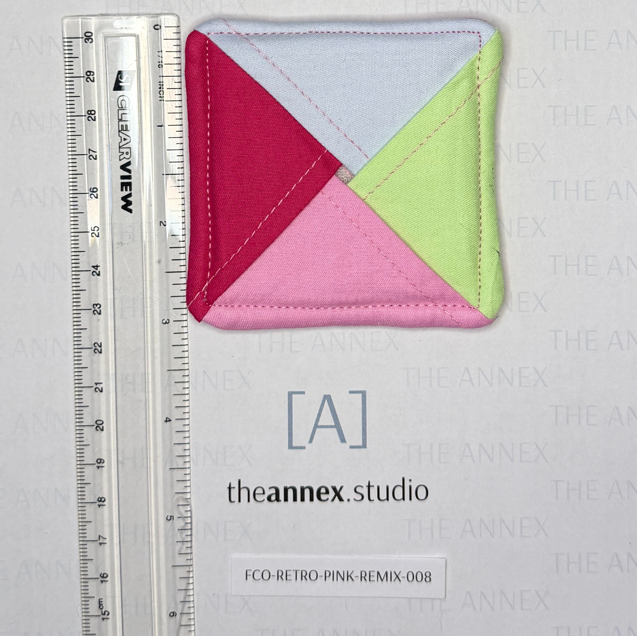 Retro Pink Remix Reversible Fabric Coaster - Image 16