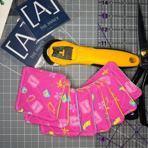 Retro Pink Remix Reversible Fabric Coaster
